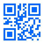 Blue QR code created with free online QR code generator from Excel data