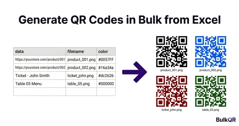 How to generate QR codes in bulk from Excel using BulkQR